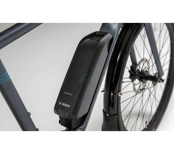 De Bosch PowerPack 500 Active/Performance bevestigd op het frame van een elektrische fiets.