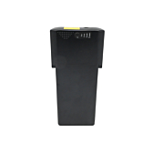 Bovenaanzicht van de Ansmann 36V 11.6Ah Compatible fietsaccu. De batterijindicator is duidelijk zichtbaar.