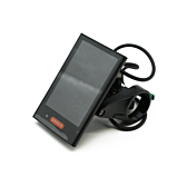 Driekwartaanzicht van de Bafang DP C18 CANBUS waar het display goed te zien is.