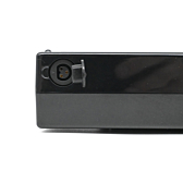 Sparta E-motion C1/C2/C3 / Batavus compatible 13.6Ah fietsaccu (zwart) Incl. lader close up van het oplader gat