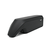 foto van de Shimano BT-E6010 36V 11.6Ah vanaf een zijaanzicht waar je de voorkant kan zien en de batterijpercentage indicator