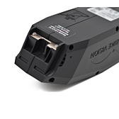 Close-up foto van de achterkant van de Bosch Powerpack 360 Performance/Active frame E-Bike Vision fietsaccu.