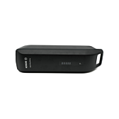 De Bosch Powerpack 545 SMART Frame fietsaccu liggend op de zijkant. De voorkant van de accu is zichtbaar.
