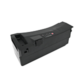 Impulse 36V 14.5Ah Compatible accu geproduceerd door EYXON vanuit een schuine hoek. Het handvat, de bovenkant en de zijkant van de accu zijn zichtbaar.