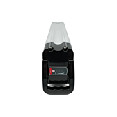 Vooraanzicht van de Phylion XH370-12J Silverfish 37V 12Ah Compatible waarbij de LED-indicator goed te zien is.