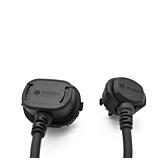 Close-up van de aansluitingen van de Bosch PowerMore 250 Range Extender 300 mm kabel