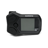 Vooraanzicht van de Shimano Steps display SC-E5000 fietscomputer. De knoppen zijn duidelijk zichtbaar