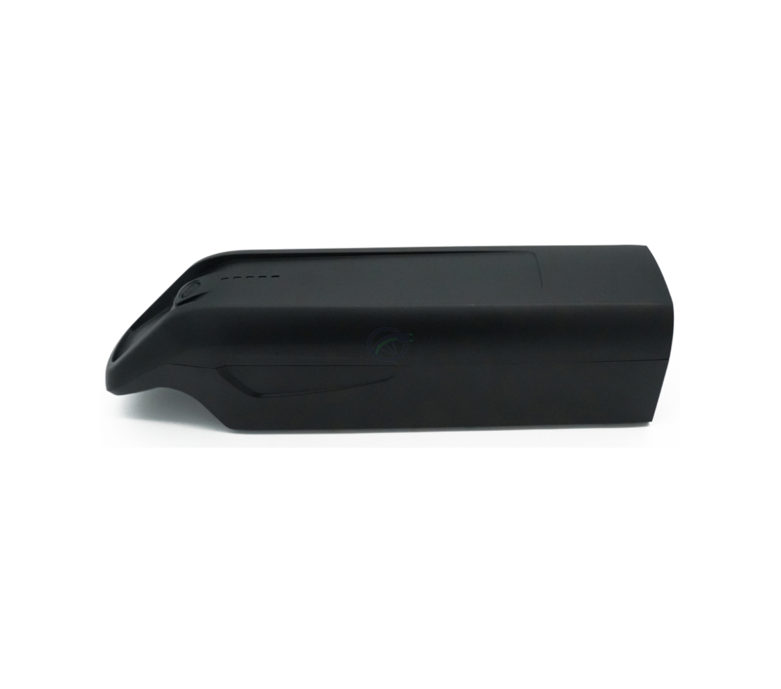 Zijaanzicht van de AEG DownTube 36V 12.8Ah vervangende fietsaccu waar het handvat goed op te zien is.

