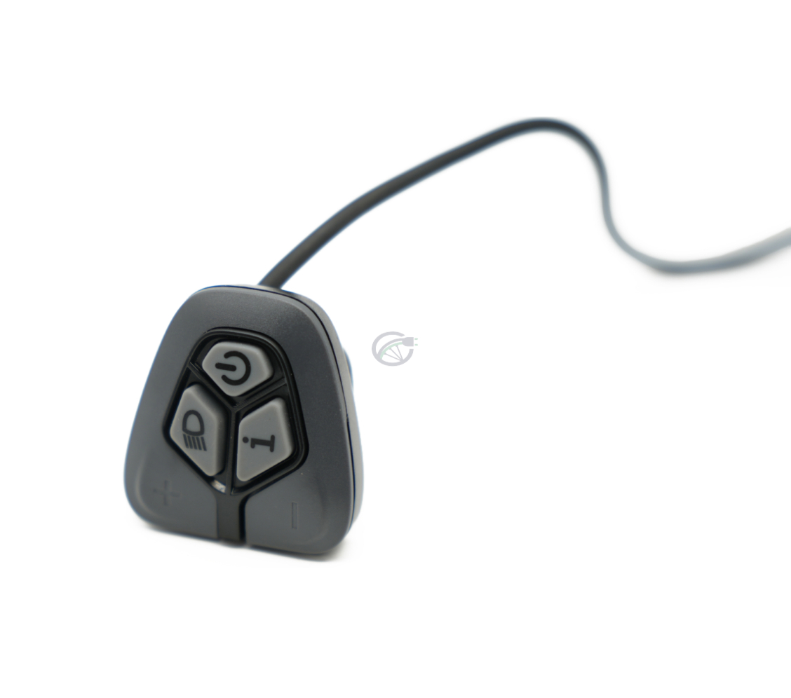 Close-up van de Bafang DP C18 CANBUS schakelaar.