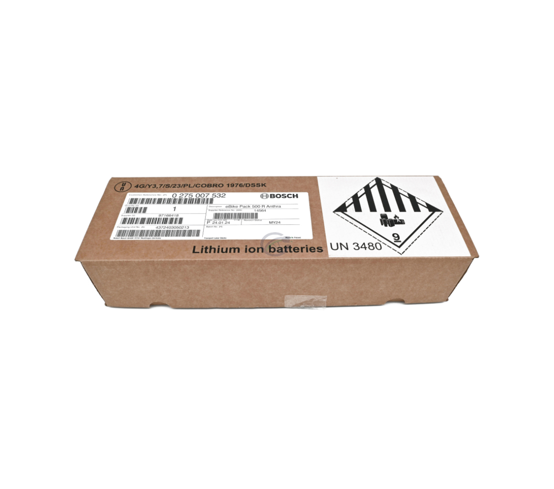 foto van de doos van de Bosch PowerPack 500 Active 36V 13.4Ah fietsbatterij