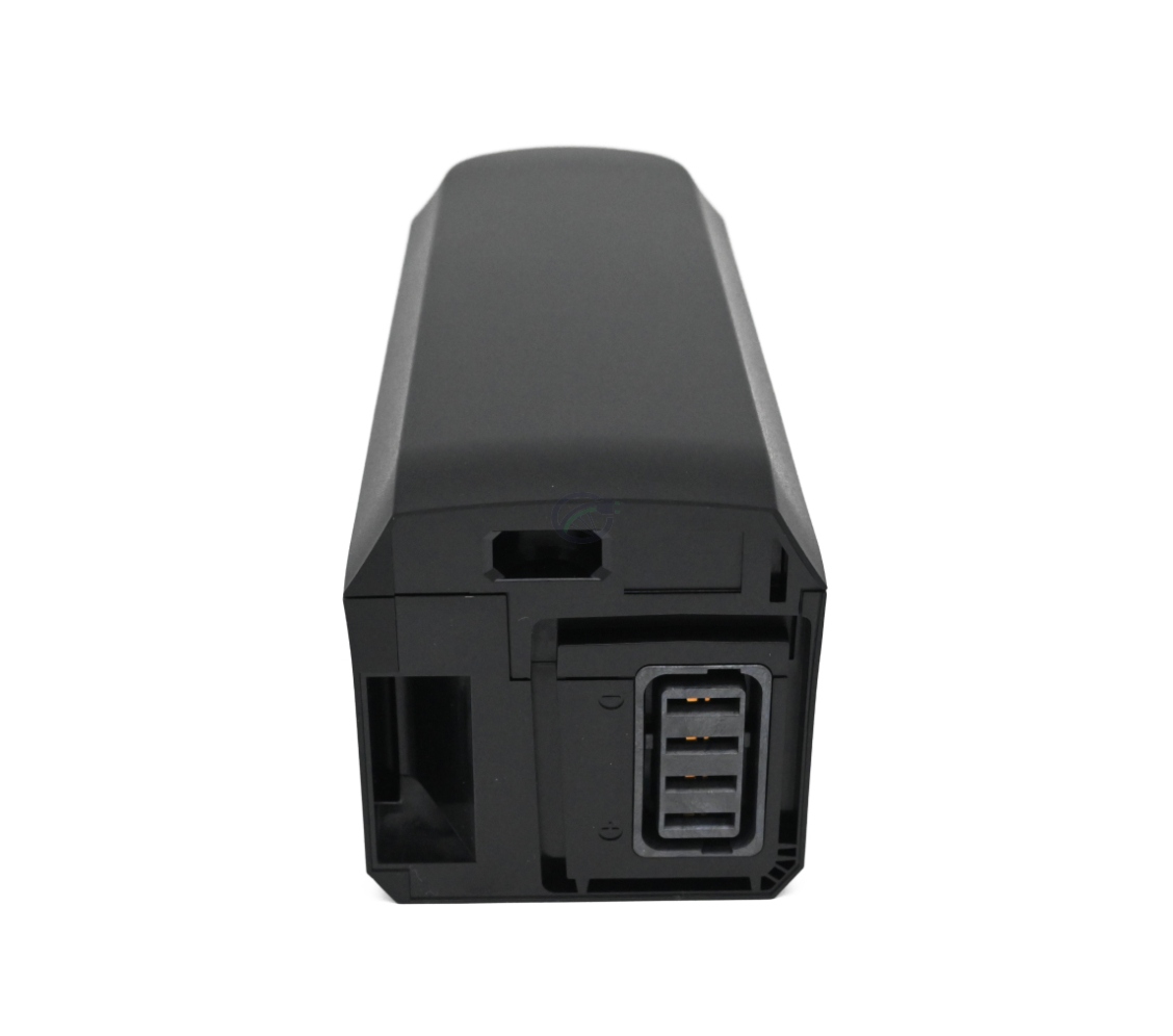 foto van de Shimano BT-E6010 36V 11.6Ah vanaf de bovenkant en de achterkant van de accu