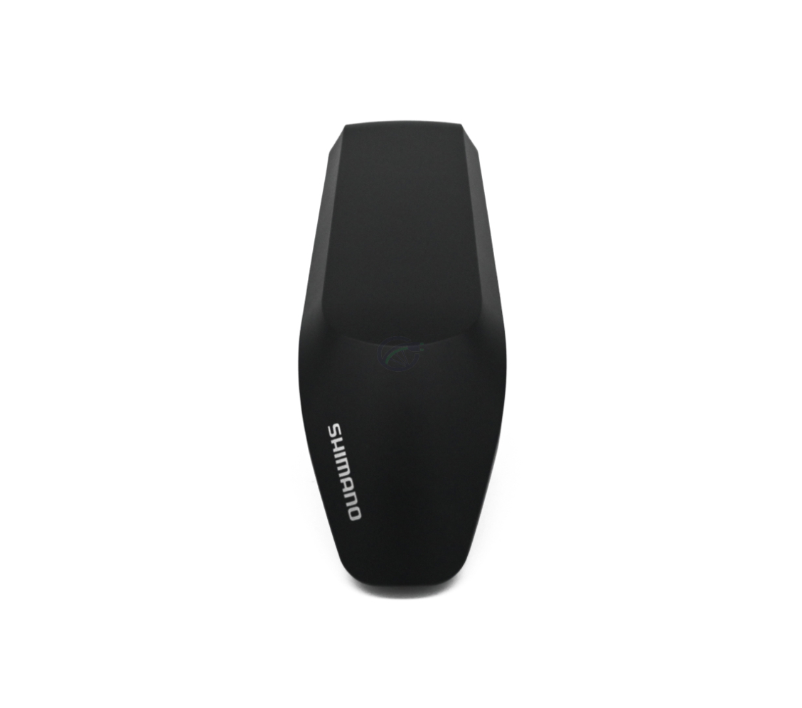 foto van de Shimano BT-E6010 36V 11.6Ah waar je die voorkant en bovenkant van de accu goed kan zien waardoor je het shimano logo duidelijk kan lezen
