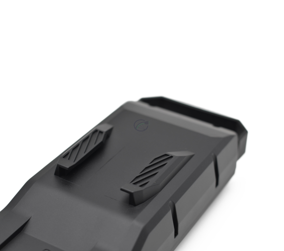 Close-up foto van de bevestiging aan de onderkant van de Bosch Powerpack 540 Performance/Active Bagagedrager E-Bike Vision fietsaccu.