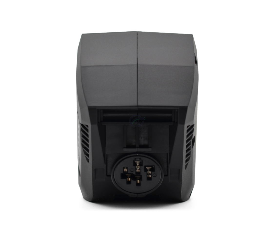 Driekwartaanzicht vanaf de zijkant van de Bosch Powerpack 700 Active/Performance frame E-Bike Vision fietsaccu.