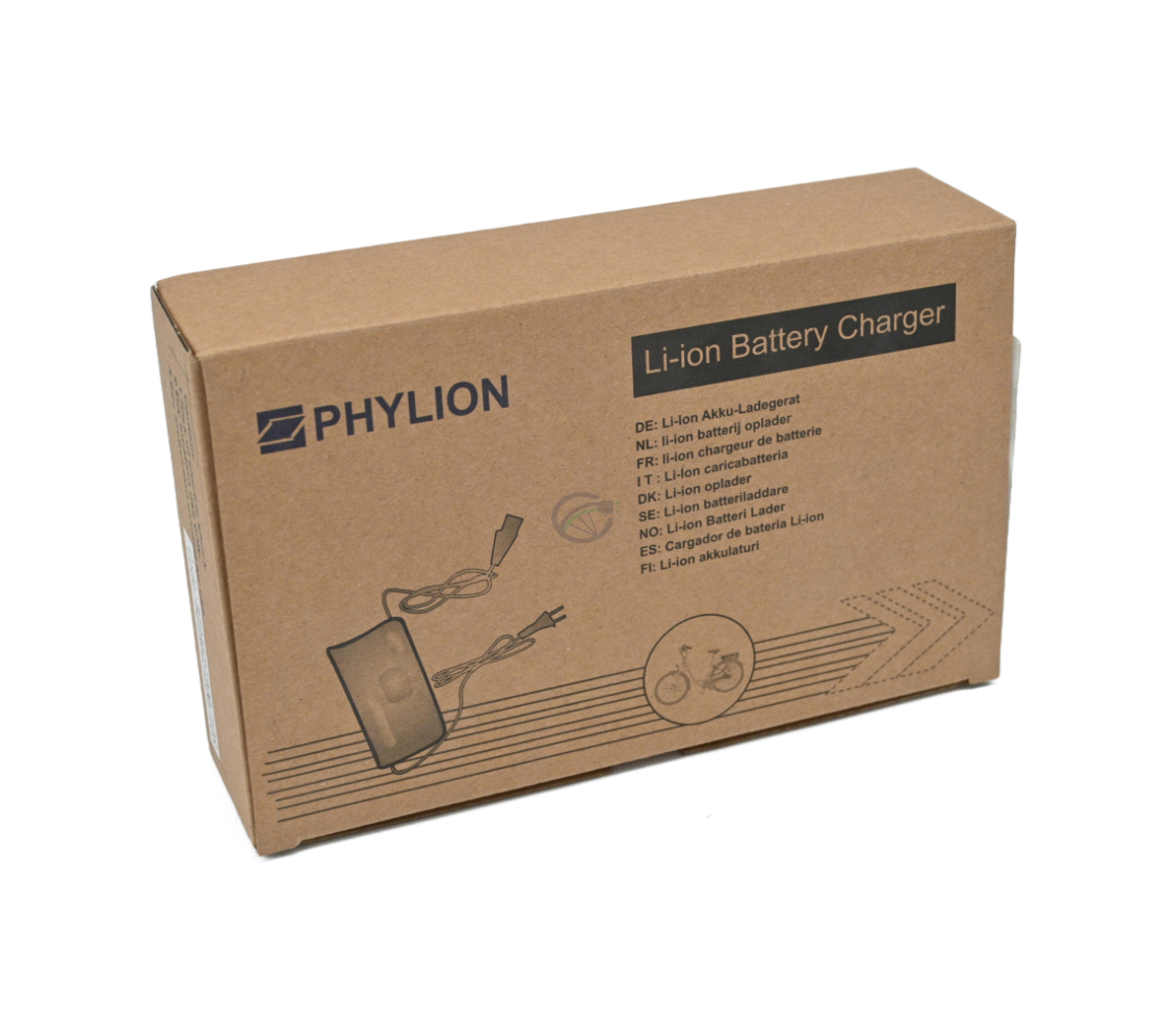 De doos van de Phylion 42V 2A 2-polig lader.