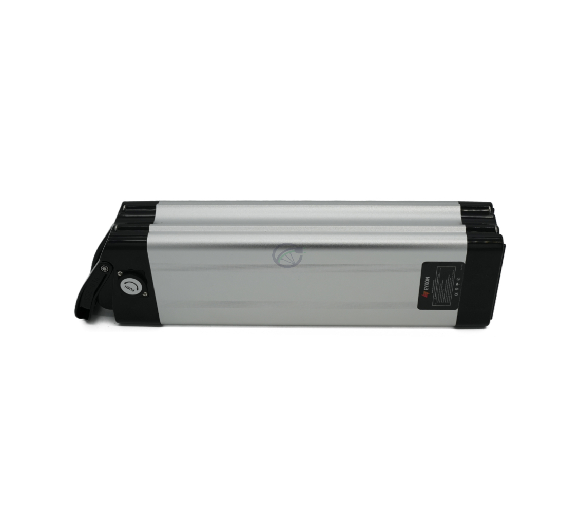 Zijaanzicht van de Phylion XH370-12J Silverfish 37V 12Ah Compatible in staande positie.