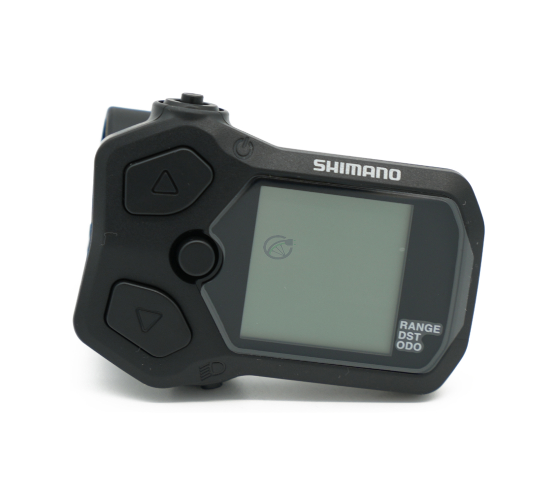 Vooraanzicht van de Shimano Steps SC-EN500 waarop de display en buttons goed te zien zijn.