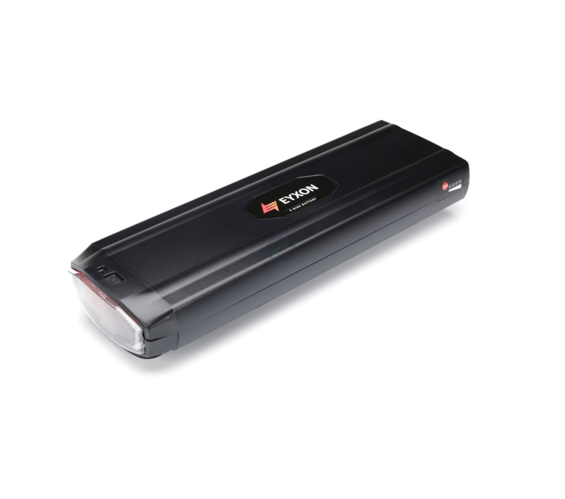 Bovenaanzicht vanuit een schuine hoek van de Stella accu Type 2 36V 14.5Ah vervangende fietsaccu