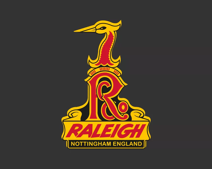 in deze afbeelding zie het oude logo van het fietsmerk Raleigh